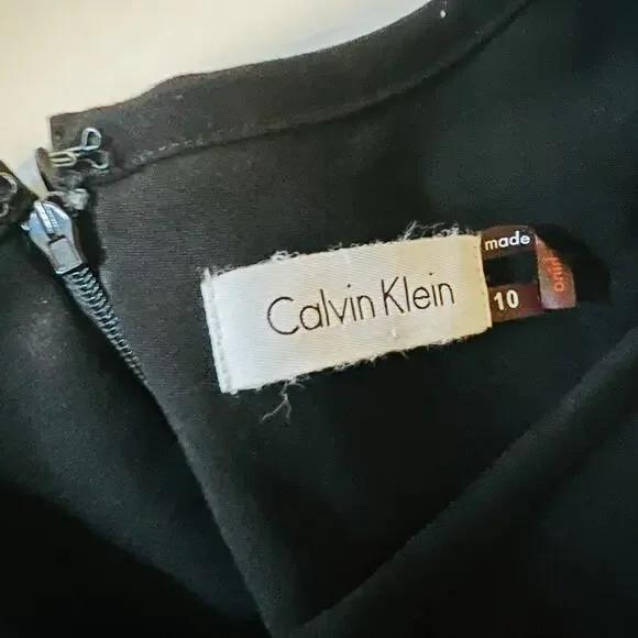 Calvin Klein Lace Insert Sleeveless Dress Size 10 Black - Picture 3 of 7